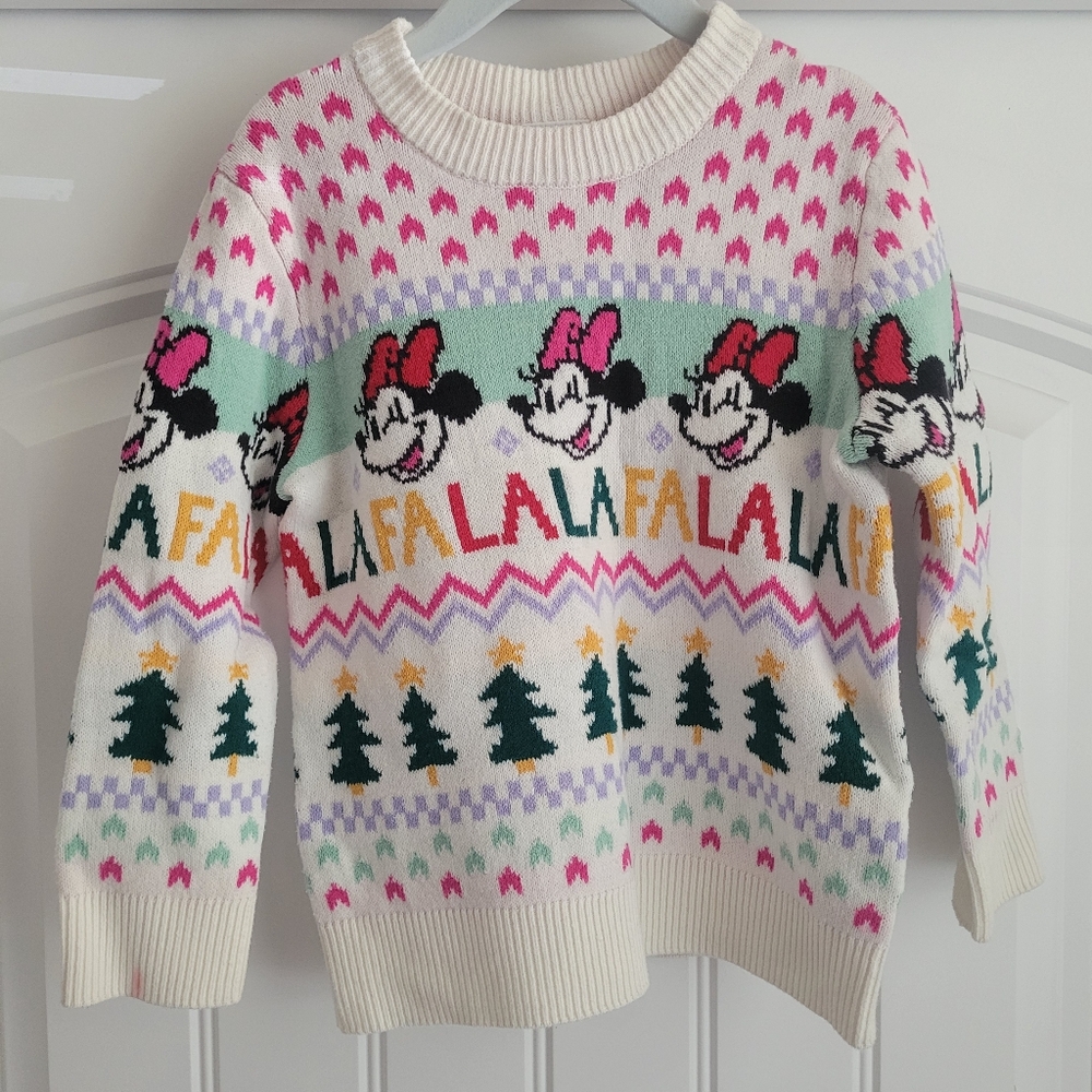 Colorful Graphic Minnie Mouse Kids Sweater.